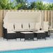 Maison Exclusive - Ensemble de meubles de jardin 5 pièces avec canapé et coussins, noir, en polyrotin
