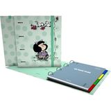 Grafoplas Mafalda Kiss ringband A4 met navulling + scheidingsbladen + planner + stickers + transparante envelop, perfect voor studenten