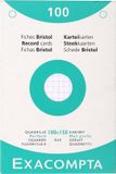 Exacompta 4x etui 100 steekkaarten bristol geruit 5x5 geperforeerd 100x150mm, Wit