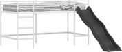 Cadre de lit mezzanine enfant avec toboggan Blanc et Anthracite 100 x 200 cm