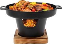 Merkloos / Sans marque Shenzhen Haorui Industrial Technology Co., Ltd. Draagbare Mini Grill - Tafel BBQ - Compact Grillen - Rookvrij Ontwerp - Zwart