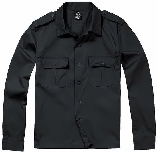 Brandit US Long-Sleeved Heren Longsleeve - zwart - 5XL