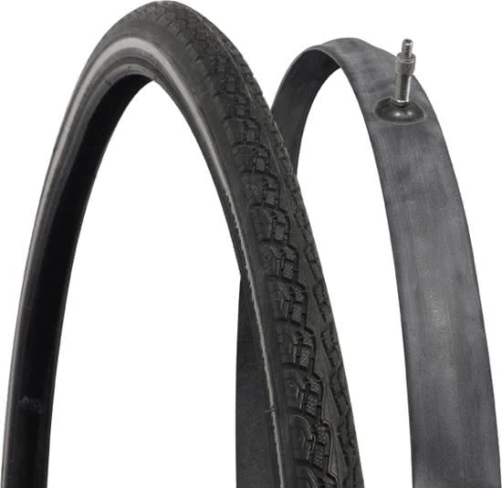 Dresco - Binnen- en buitenband Fiets - Reflecterend - 28x1 5/8x1 3/8 - Dunlop Ventiel - 40mm