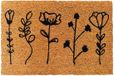 Merkloos Relaxdays Deurmat kokos - bloemen - 60x40 cm - antislip