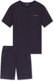 SCHIESSER Pyjama kort Heren Grafiet Effen Korte mouw 60% Katoen, 40% Modal