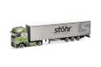 Herpa vrachtwagen model Mercedes-Benz Actros L ProCabin Gigaspace volumetrailer met schuifzeil "Stöhr Logistik", schaal 1:87, voor diorama, modelbouw, verzamelobject, Made in Germany, kunststof