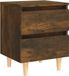 vidaXL Nachtkastje met houten poten 40x35x50 cm gerookt eikenkleurig