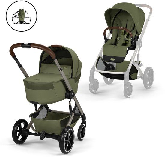 Cybex Balios S Lux Kinderwagen - 2-in-1 - Moss Green - Inclusief Opvouwbare Reiswieg