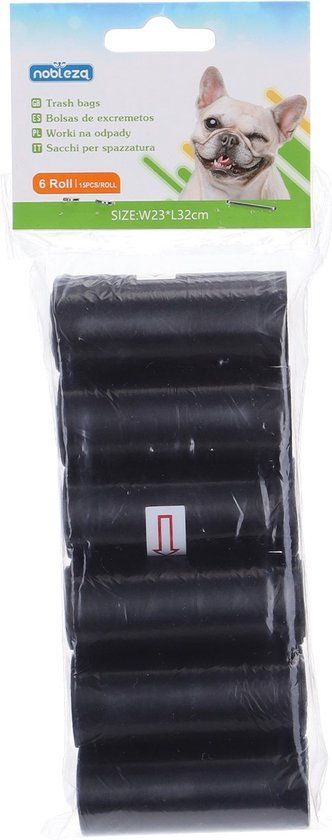 Nobleza Hondenpoepzakjes - 90 stuks - Zwart - 32 x 23 cm