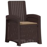 vidaXL Ligstoel Rieten Look Bruin en Taupe PP