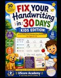 Fix Your Handwriting in 30 Days: Kids Edition - A Fun Daily Print Handwriting Workbook for Ages 6-10