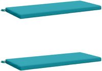 vidaXL Coussin de banc SOEST 2 pièces 100% Polyester Turquoise 110 x 50 x 5 cm
