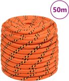 vidaXL Boottouw 16 mm 50 m polypropyleen oranje