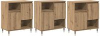 vidaXL Dressoirs - 3 stuks - Artisan Eiken