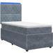 Maison Exclusive - Lit Boxspring Led avec matelas gris foncé 90 x 190 cm velours