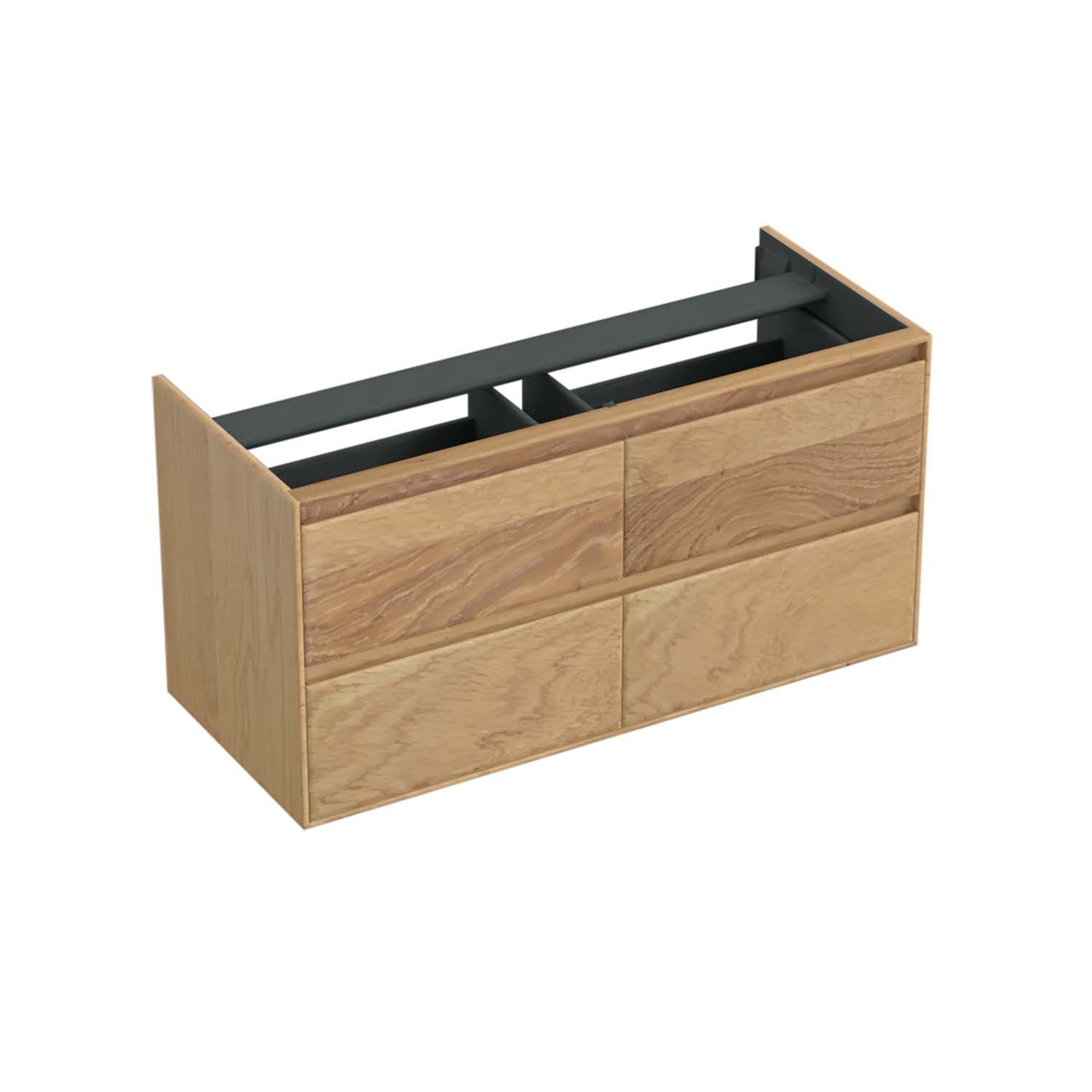 Forzalaqua Reno Onderkast - 120x51x60 cm - 4 Lades - Softclose - Eiken Smoke