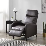 en.casa Verstelbare relaxfauteuil 102x60x92 cm kunstleer bruin