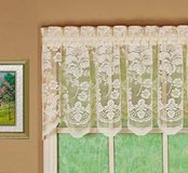 Today's Curtain Bloemen Wijnstok Kant Op maat gemaakte Valance 18", Ivoor, 60W x 18L