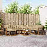 vidaXL - Acacia Hout Hoek Loungeset - 8 Zitplekken - Natuurlijk en Beige