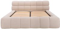 Vente-unique Bed met opbergruimte stof beige 160 x 200 cm
