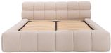 Vente-unique Bed met opbergruimte stof beige 160 x 200 cm