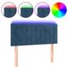 VidaXL Hoofdbord & Voeteind Donkerblauw Polyester/Hout LED 90x5x78/88 cm
