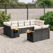 Prolenta Maison Exclusive - Tuinset voor in de tuin, 9-delig, met kussens, zwart, van polyrotan