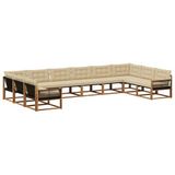 vidaXL - Buiten - bank - set - 10 - st - Natuurlijk - en - Beige
