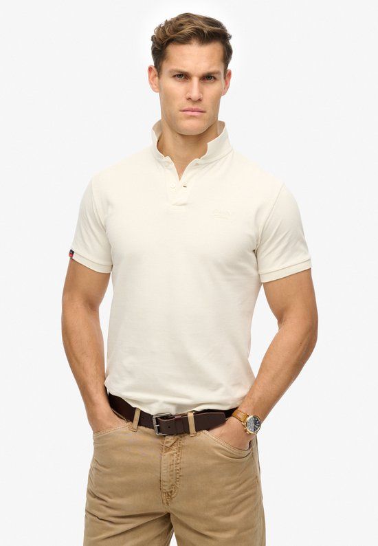 Superdry Vintage Destroy Polo Heren - off white - Maat XXL