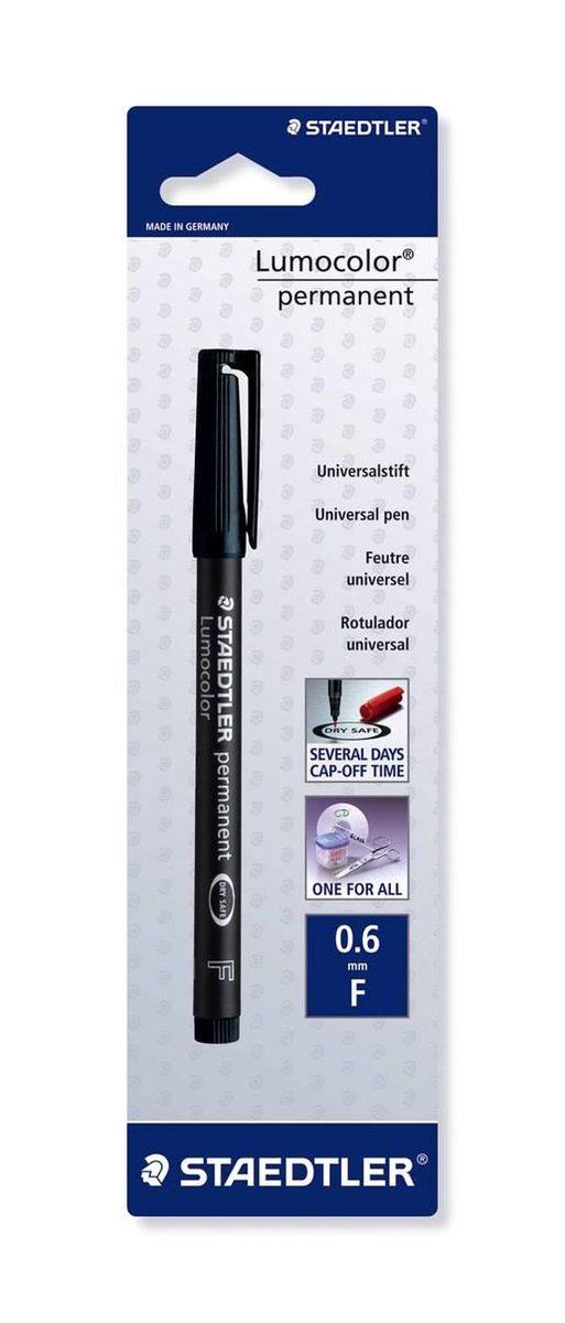 Staedtler Lumocolor F Permanent Blister 1 X Zwart