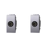 IXTRIMA TV-stopcontact met lus, mannelijk, kleur grijs, compatibel met Bticino Living Light/International, 2 stuks