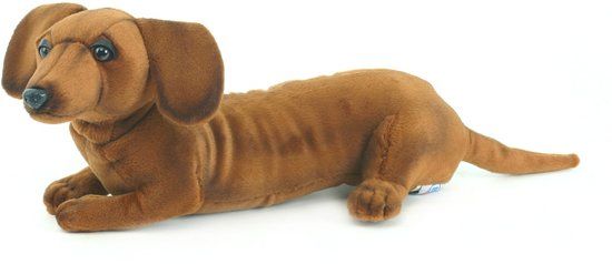 Hansa Kortharige Teckel knuffel 40 cm bruin