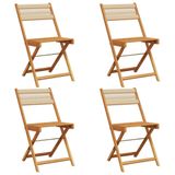 VidaXL Fauteuils de jardin 6 pièces Acacia Beige Assise capitonnée