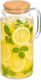 Vivalto Artesania Cerd Vivalto Water / sapkan - met bamboe deksel - 1,2 ltr - boroscilaat glas - schenkkan