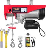 VEVOR Kabeltakel Hoist Elektrische Lier 300 kg 600 kg hefhoogte 12 m kabel motorlier 1150 W koperen motorkatrol 10 m/min hijssnelheid takel