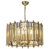 Opviq Elegant vintage koperen koper, hoogte 57 cm, diameter 45 cm, metalen behuizing, kristallen cap, 6 x E14 Max 40 W, perfect voor moderne glam- en hoteldecoratie