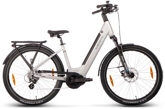 Saxonette Deluxe SUV Easy ebike midmotor 8 sp 14.5 Ah zilver