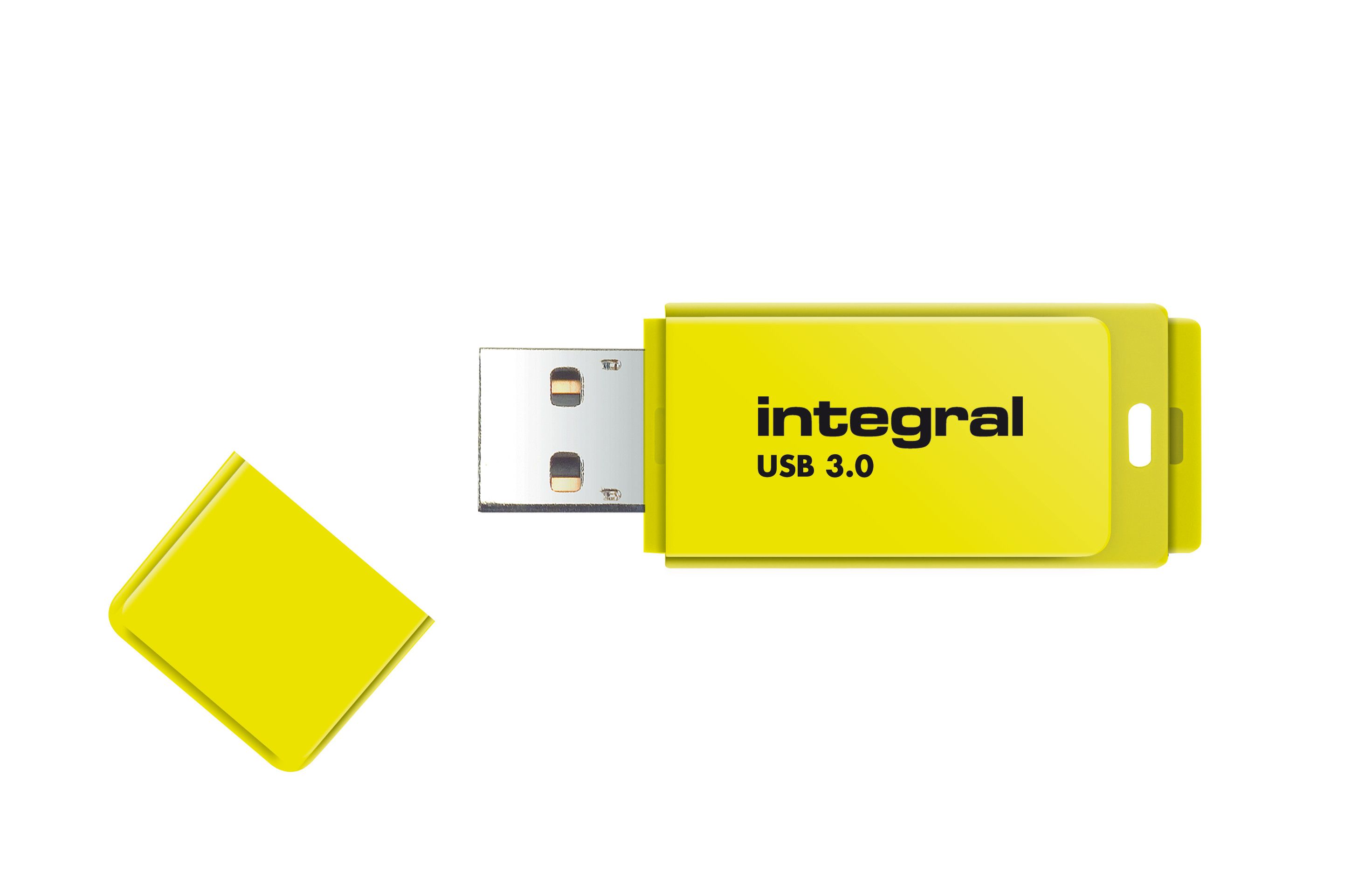 Integral Neon Yellow USB 3.0 Flash Drive - 64GB