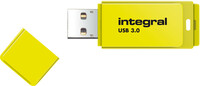 Integral 64GB USB3.0 DRIVE NEON YELLOW UP TO R-100 W-30 MBS INTEGRAL 64 GB