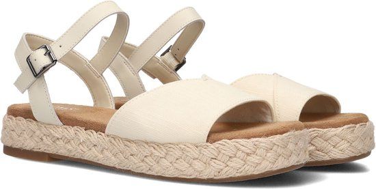 Toms Abby Sandalen - Dames - Beige - Maat 41 - Wandelsandalen - Canvas - Plateauzool - 2024