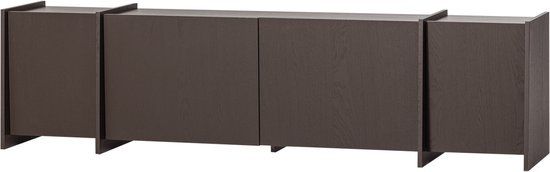 WOOOD Brock Tv Meubel 200 CM - Essen Fineer - Middenbruin - 53x200x44