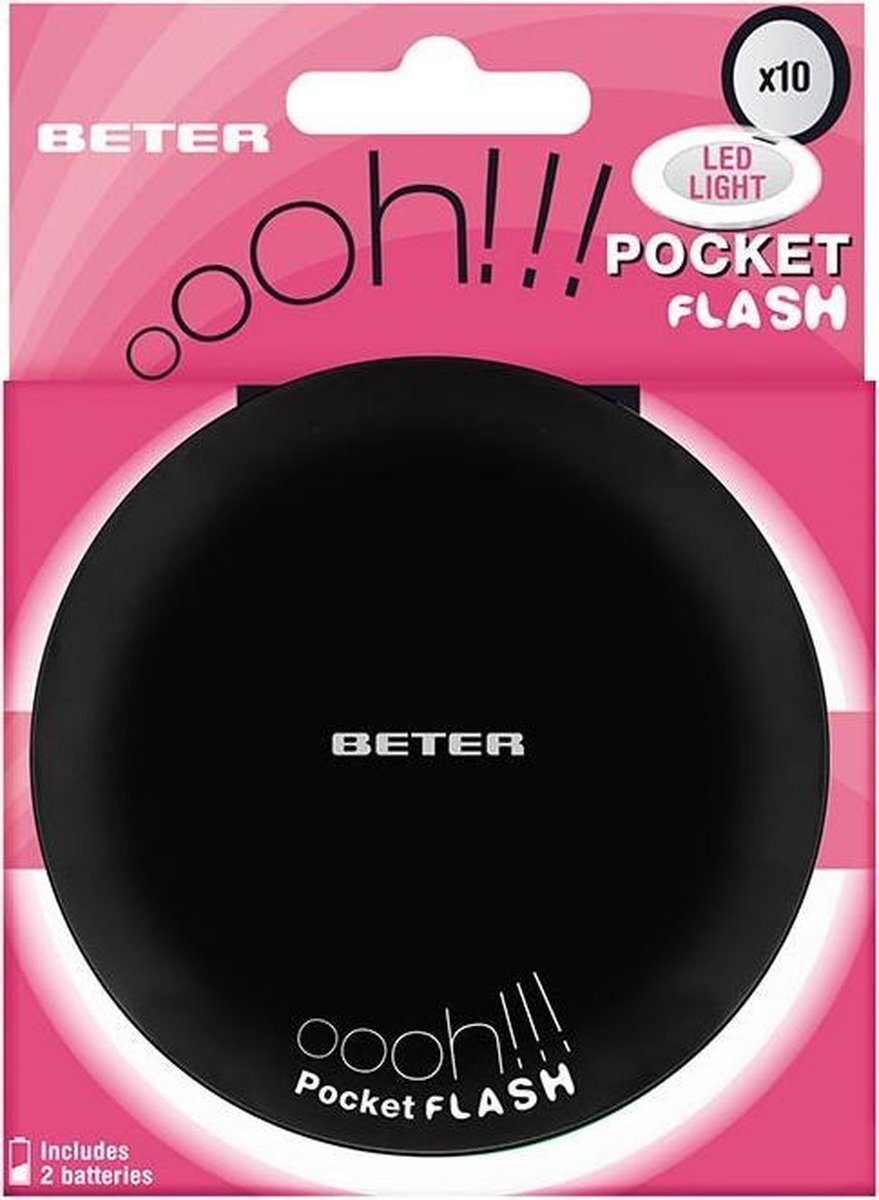 Beter Espejo Ohh! Pocket Flash Con Luz Y Aumento X10 #negro