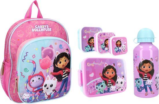 Gabby's Poppenhuis Gabby's Dollhouse Schoolset Rugzak en Lunchset 5-delig