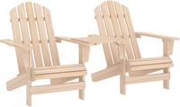 vidaXL Adirondack Tuinstoel met Tafeltje Massief Vurenhout Lichtbruin