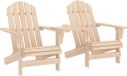 vidaXL Adirondack Tuinstoel met Tafeltje Massief Vurenhout Lichtbruin