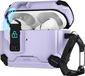 Apple Housse pour AirPods Pro 1 / 2 Defender Housse de protection avec mousqueton 360° Boîtier de protection pour écouteurs antichoc Full Body Cover Lilas