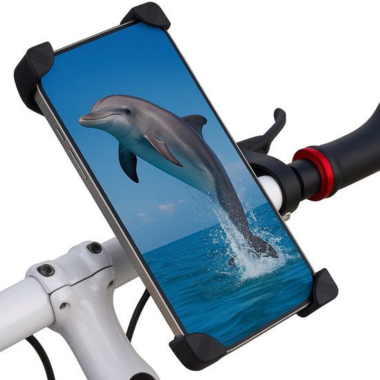 Opline Telefoonhouder Fiets - Universeel - Zwart - 360 Graden Draaibaar - Schokbestendig - Geschikt voor 4-7 inch Smartphones