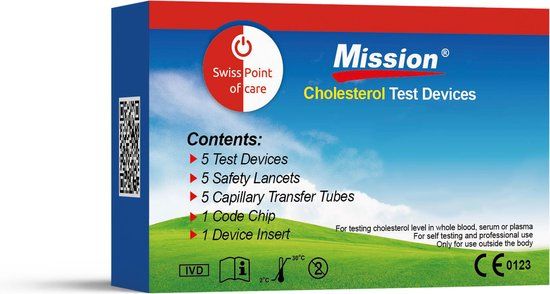 Mission 3-IN-1 - Cholesterol teststrips - 5 stuks