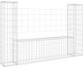 vidaXL Schanskorf U-vormig met 2 palen 140x20x100 cm ijzer
