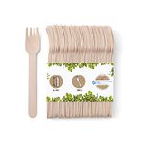 GREENBOX Taartvorken van hout, 100 stuks, robuust, wegwerpbestek, 14 cm, biologisch afbreekbaar en composteerbaar